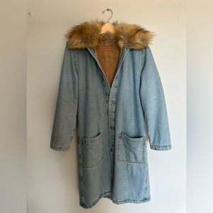 SOLD!! ZARA Premium Denim Collection trench coat.